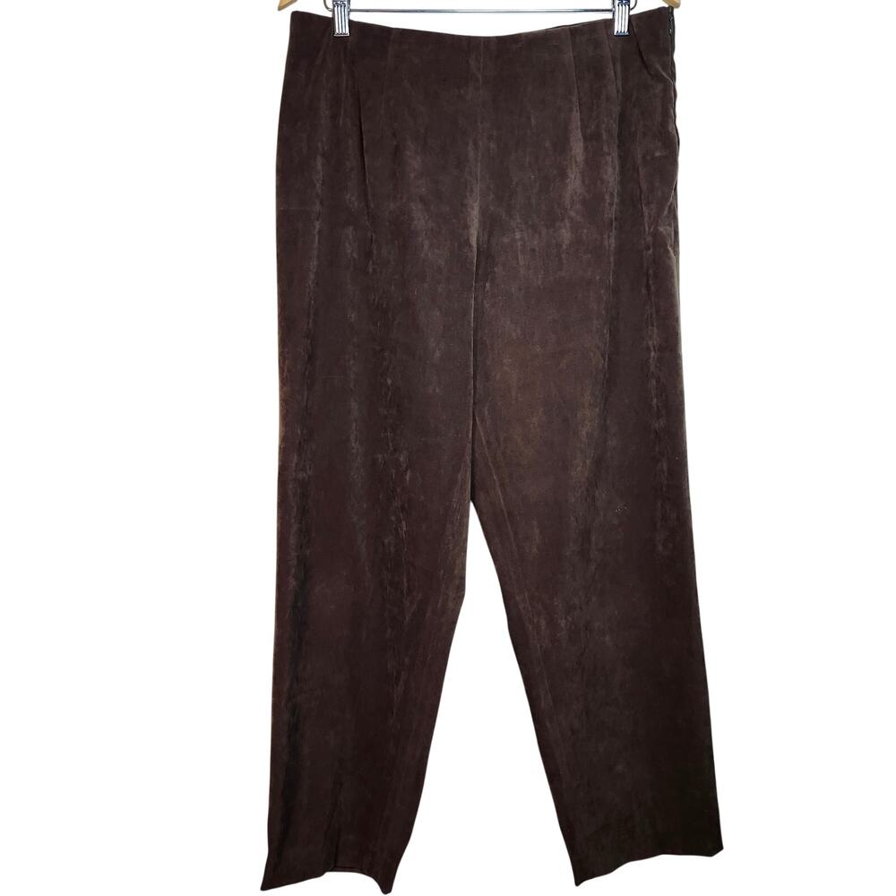 J Jill Chocolate Brown Faux Suede Pull on Pants Size 16 Petite